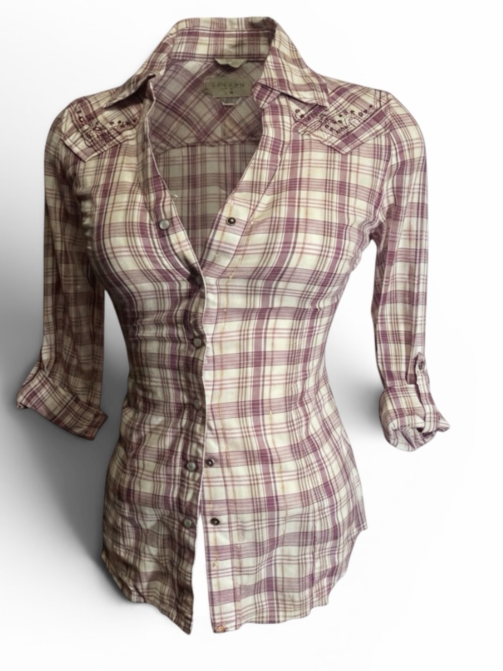 Country Style Guess Button Up Top Y2K